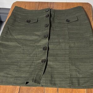 Anne Klein Olive Buttoned Pencil Skirt